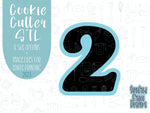 Number two Cookie cutter stl, png image file, 3D printing, instant download, Eddie edible ink printer, simple number cookie cutter stl