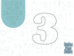 Number three Cookie cutter stl, png image file, 3D printing, instant download, Eddie edible ink printer, simple number cookie cutter stl