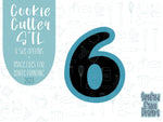 Number six Cookie cutter stl, png image file, 3D printing, instant download, Eddie edible ink printer, simple number cookie cutter stl
