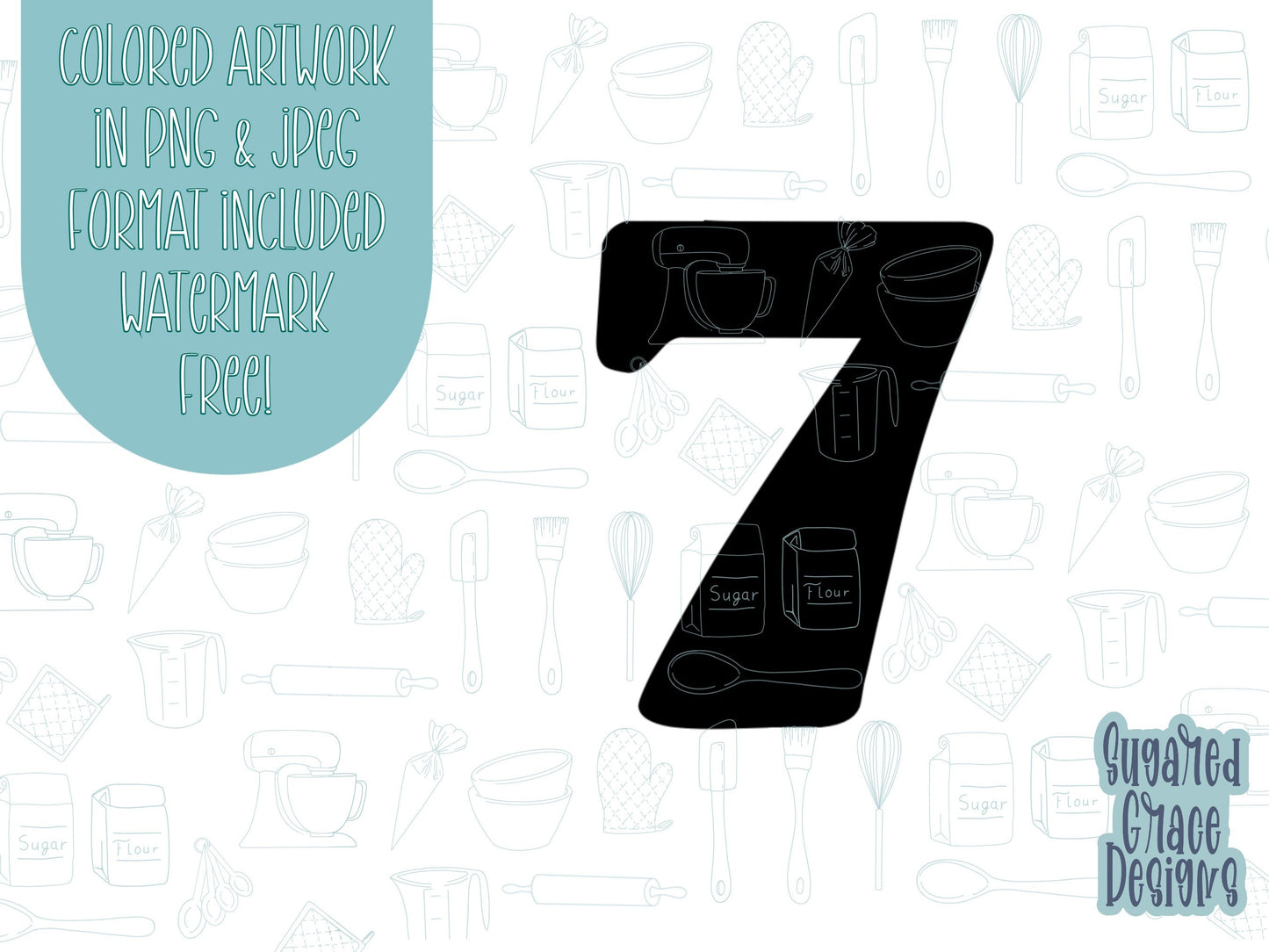 Number seven Cookie cutter stl, png image file, 3D printing, instant download, Eddie edible ink printer, simple number cookie cutter stl