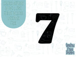 Number seven Cookie cutter stl, png image file, 3D printing, instant download, Eddie edible ink printer, simple number cookie cutter stl