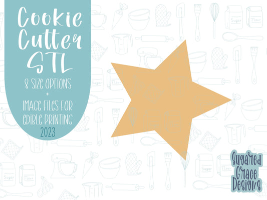 Graduated star Cookie cutter stl, png image file, 3D printing, instant download, Eddie edible ink printer, star set, baby cookie cutter stl