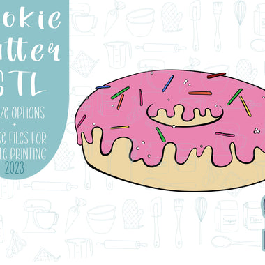 Comic style donut Cookie cutter stl, png image file, 3D printing, instant download, Eddie edible ink printer, comic cookie
