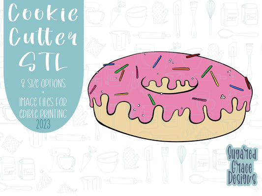 Comic style donut Cookie cutter stl, png image file, 3D printing, instant download, Eddie edible ink printer, comic cookie