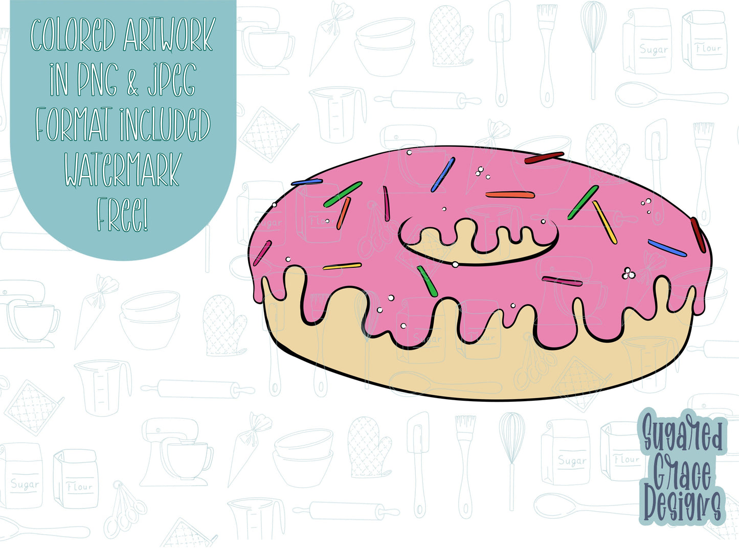 Comic style donut Cookie cutter stl, png image file, 3D printing, instant download, Eddie edible ink printer, comic cookie