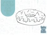 Comic style donut Cookie cutter stl, png image file, 3D printing, instant download, Eddie edible ink printer, comic cookie