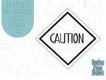 caution sign cookie cutter stl file for 3D printing with png printable instant download for Eddie the edible printer, construction cookie