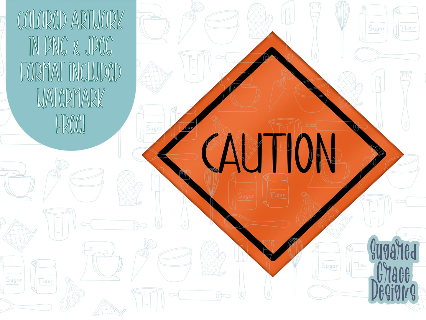 caution sign cookie cutter stl file for 3D printing with png printable instant download for Eddie the edible printer, construction cookie