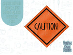 caution sign cookie cutter stl file for 3D printing with png printable instant download for Eddie the edible printer, construction cookie