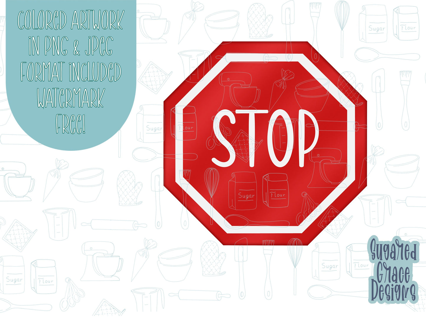 Stop sign cookie cutter stl file for 3D printing with png printable instant download for Eddie the edible printer, road construction cookie