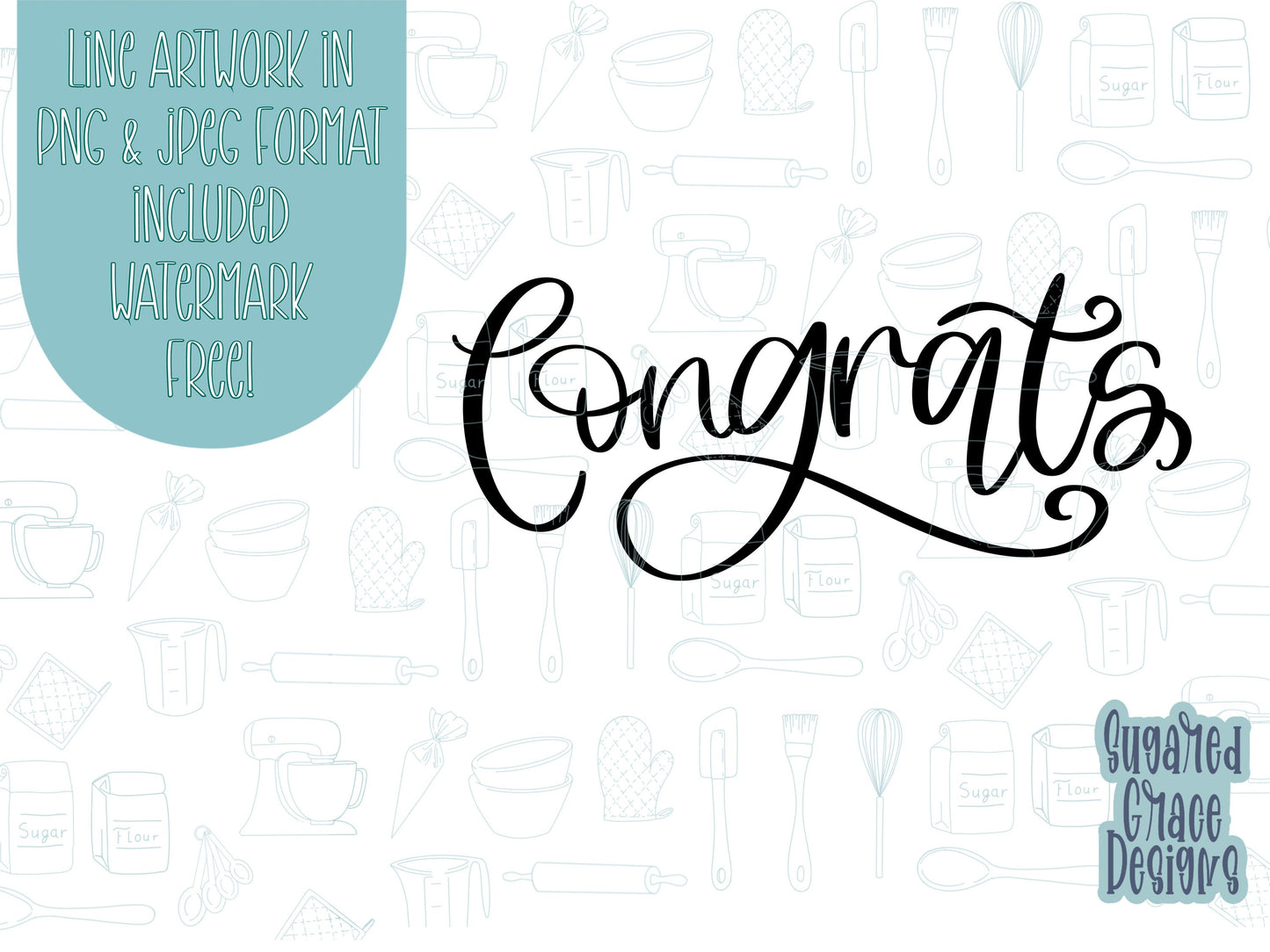 Congrats cookie cutter stl file for 3D printing, congrats png image for EDDIE edible printer, celebration stl and png, congratulations png