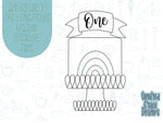 Boho cake with banner, cake Cookie cutter stl, png image file, 3D printing, instant download, rainbow cake png for Eddie edible ink printer