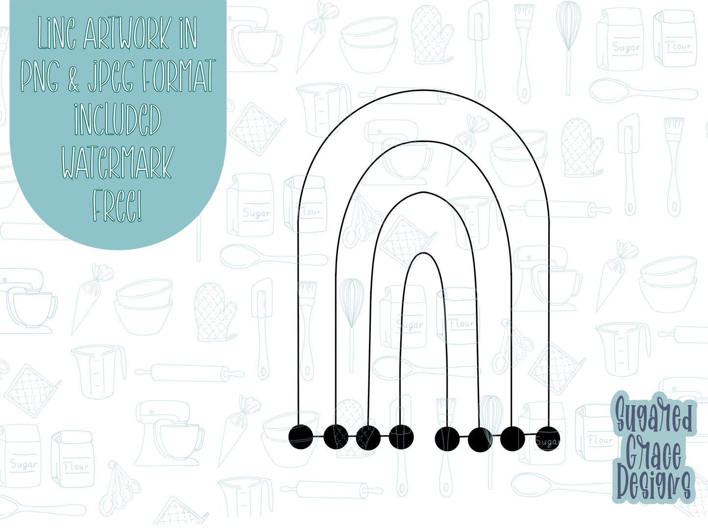 Boho rainbow Cookie cutter stl, png image file, 3D printing, instant download, birthday png for Eddie edible ink printer, boho birthday stl