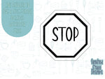 Stop sign cookie cutter stl file for 3D printing with png printable instant download for Eddie the edible printer, road construction cookie