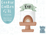 Boho cake with banner, cake Cookie cutter stl, png image file, 3D printing, instant download, rainbow cake png for Eddie edible ink printer