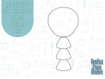 Boho balloon Cookie cutter stl, png image file, 3D printing, instant download, birthday png for Eddie edible ink printer, boho birthday stl