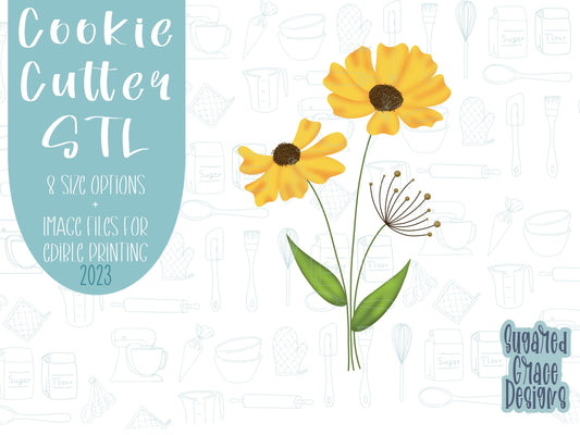 Mother’s Day flowers cookie cutter stl file for 3d printing with png printable instant download for Eddie edible printer images, floral png