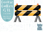 Road construction blockade Cookie cutter stl with png image for eddie edible ink printer, royal icing image, construction cookie cutter set,