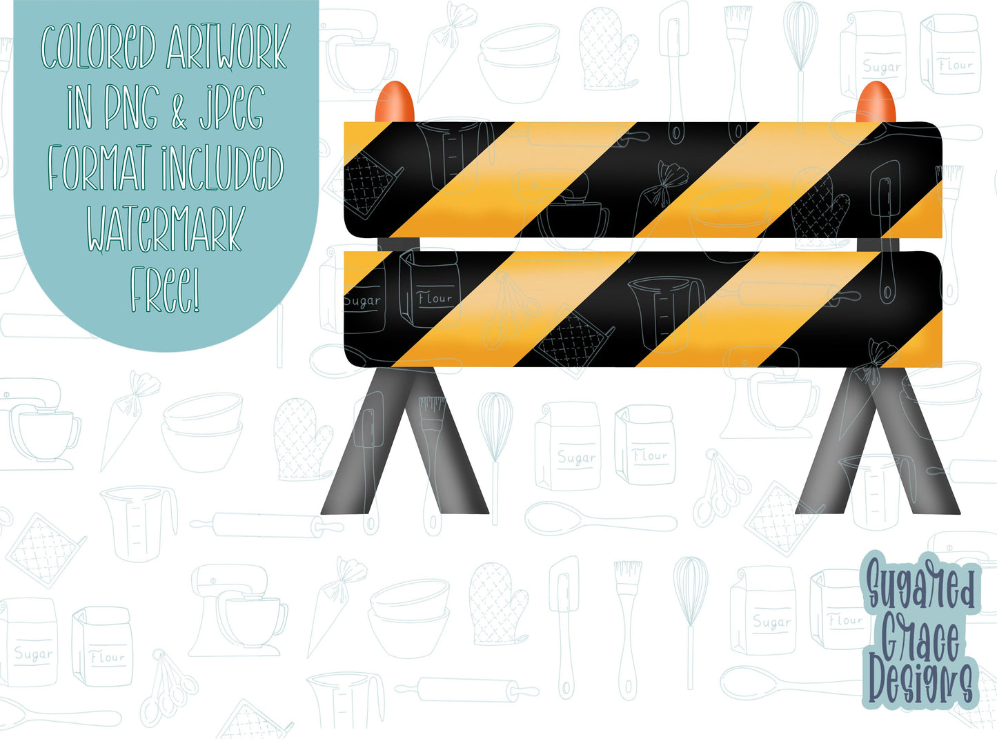 Road construction blockade Cookie cutter stl with png image for eddie edible ink printer, royal icing image, construction cookie cutter set,