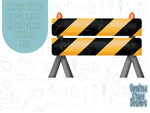 Road construction blockade Cookie cutter stl with png image for eddie edible ink printer, royal icing image, construction cookie cutter set,