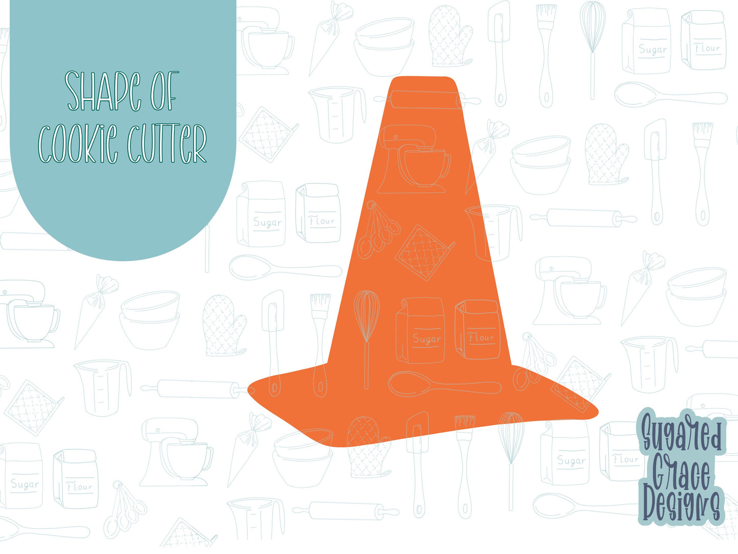 Caution cone Cookie cutter stl, png image file, 3D printing, instant download, Eddie edible ink printer, Father’s Day, construction party