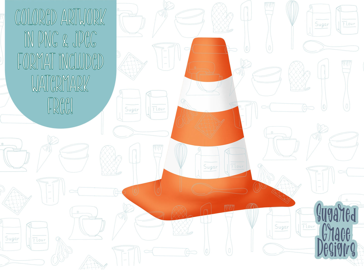 Caution cone Cookie cutter stl, png image file, 3D printing, instant download, Eddie edible ink printer, Father’s Day, construction party