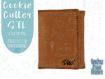 Brown leather wallet Cookie cutter stl files for 3d printing, printable png images for Eddie edible printers, masculine Father’s Day gift