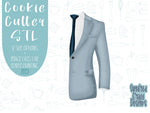 Gray wedding tux Cookie cutter stl files for 3d printing, printable png images for Eddie edible printers, masculine tuxedo Father’s Day gift