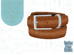 Brown leather belt Cookie cutter stl files for 3d printing, printable png images for Eddie edible printers, masculine Father’s Day gift