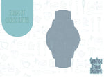 Brown leather watch Cookie cutter stl files for 3d printing, printable png images for Eddie edible printers, masculine Father’s Day gift