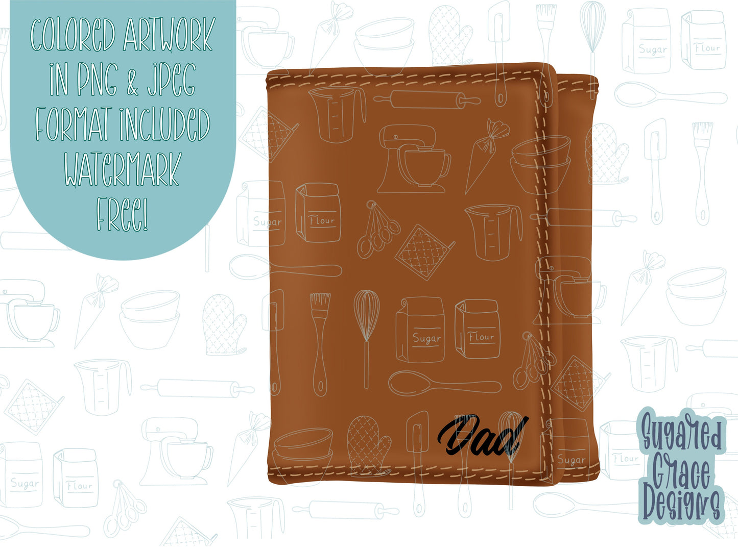 Brown leather wallet Cookie cutter stl files for 3d printing, printable png images for Eddie edible printers, masculine Father’s Day gift