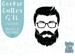 Cool dad Father’s Day Cookie cutter stl files for 3d printing, printable png images for Eddie edible printers, beard and sunglasses man face