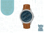 Brown leather watch Cookie cutter stl files for 3d printing, printable png images for Eddie edible printers, masculine Father’s Day gift