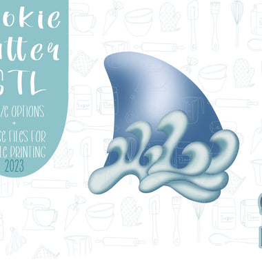 Shark fin Cookie cutter stl files for 3d printing, printable png images for Eddie edible printers, shark week, summer break, sea animal