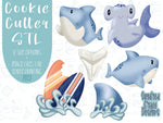 Shark Week Cookie Cutter STL File Set for 3D Printing with Matching Printable PNG Images for Edible Ink Printers Including Eddie