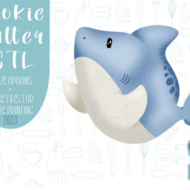Victory Shark Cookie cutter stl files for 3d printing, printable png images for Eddie edible printers, shark week, summer break, sea animal