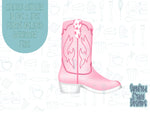 Cowgirl boot Cookie cutter stl files for 3d printing, bachelorette cowgirl printable png images for Eddie edible printers