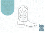 Cowgirl boot Cookie cutter stl files for 3d printing, bachelorette cowgirl printable png images for Eddie edible printers