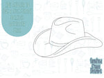 Cowgirl hat Cookie cutter stl files for 3d printing, bachelorette cowgirl printable png images for Eddie edible printers