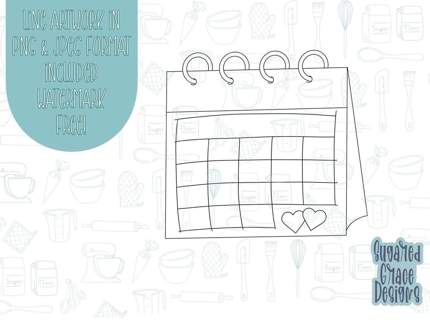Save the date Cookie cutter stl files for 3d printing, printable calendar png images for Eddie edible printers