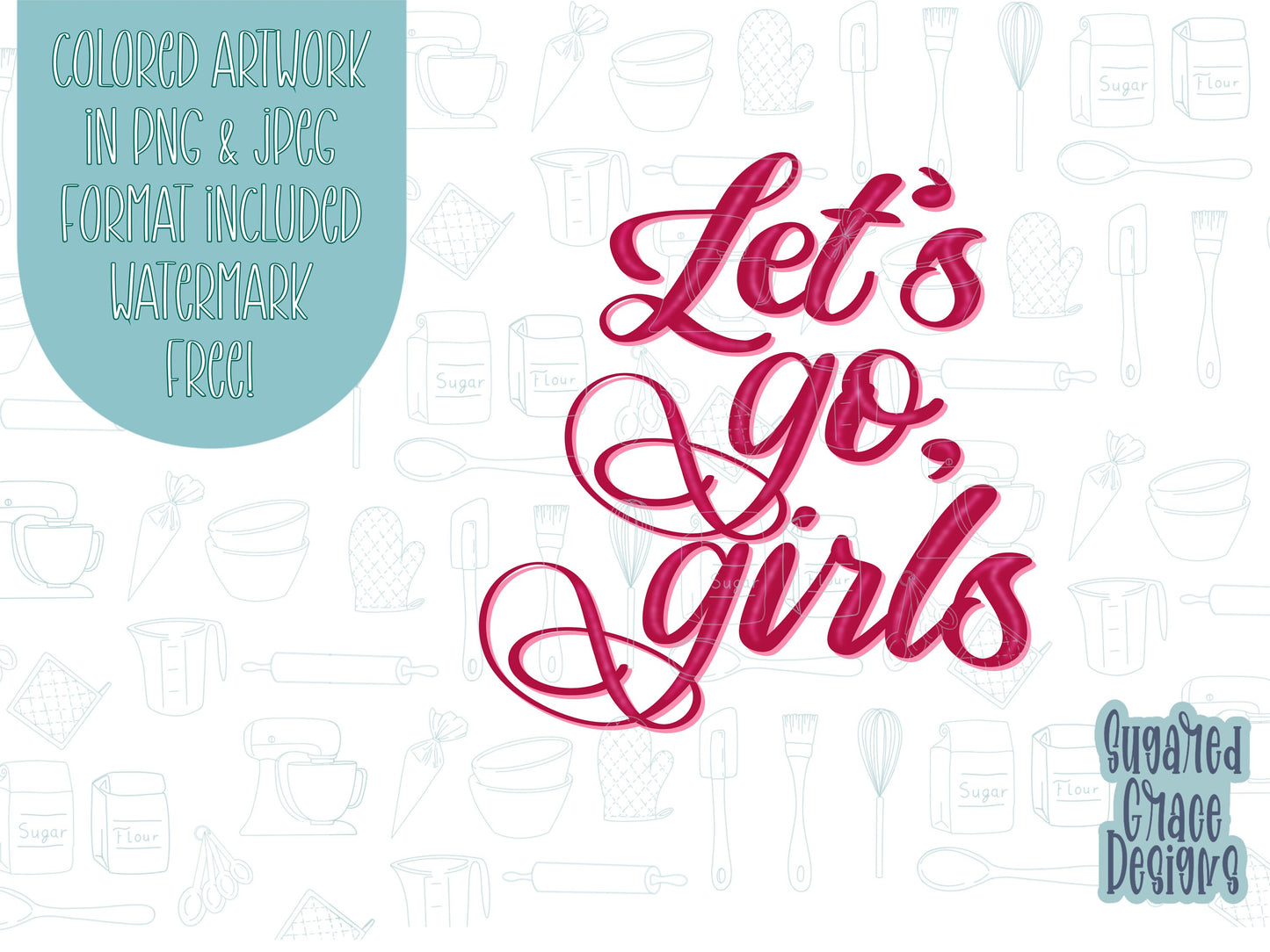 Let’s go girls plaque Cookie cutter stl files for 3d printing, bachelorette cowgirl printable png images for Eddie edible printers