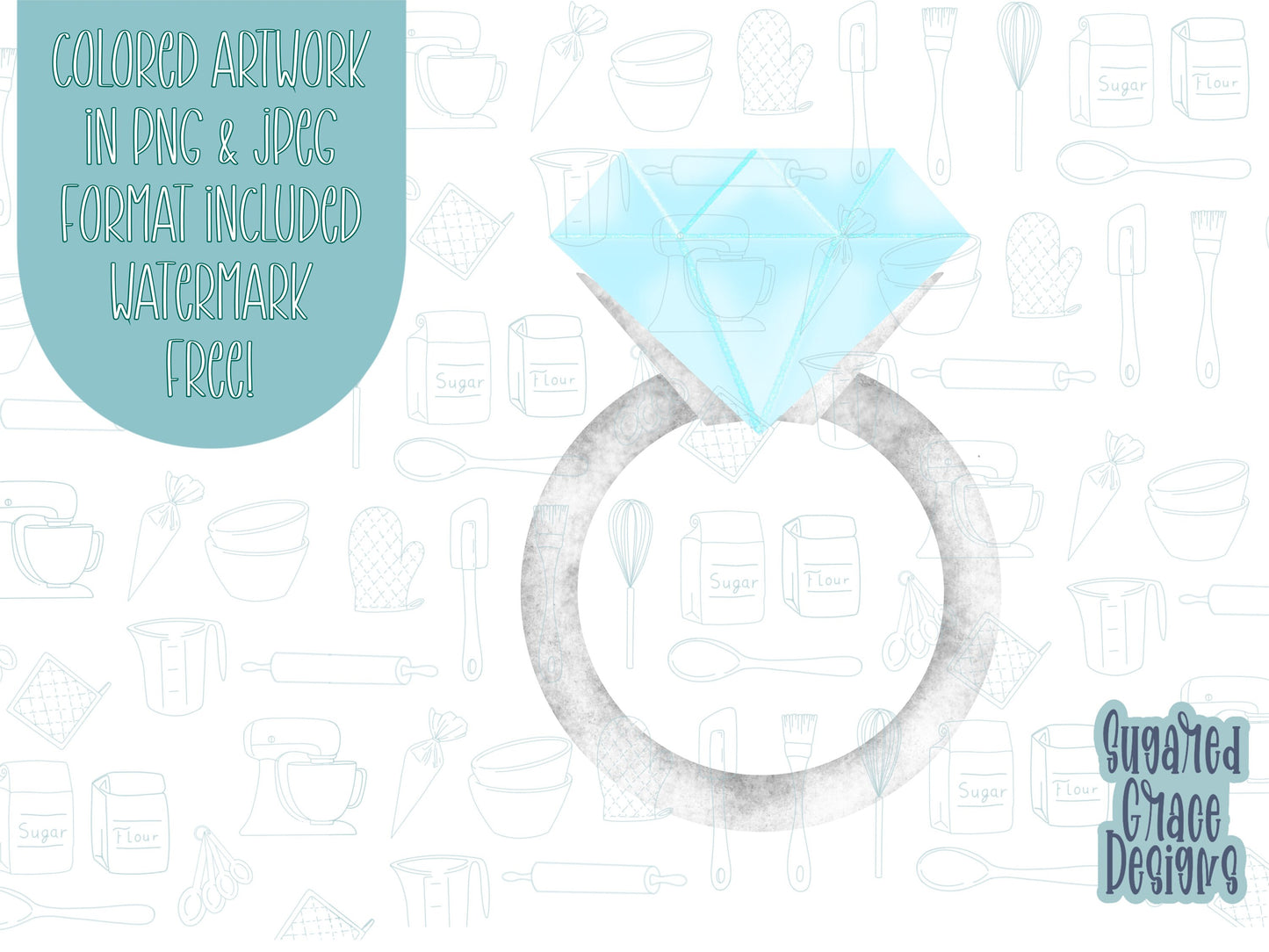 Engagement ring Cookie cutter stl files for 3d printing, diamond wedding ring printable png images for Eddie edible printers