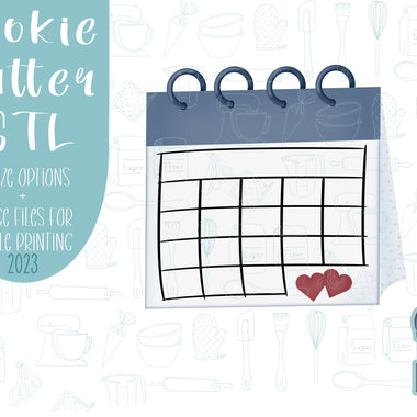 Save the date Cookie cutter stl files for 3d printing, printable calendar png images for Eddie edible printers