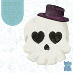 Mr skull with hat Cookie cutter stl files for 3d printing with matching printable png images for Eddie edible printers