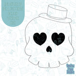 Mr skull with hat Cookie cutter stl files for 3d printing with matching printable png images for Eddie edible printers