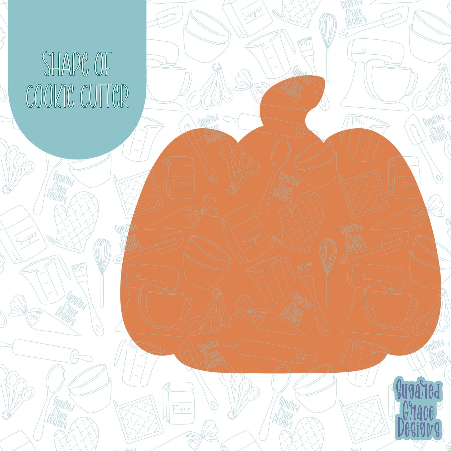 Fall Pumpkin Cookie cutter stl files for 3d printing with matching printable png images for Eddie edible printers