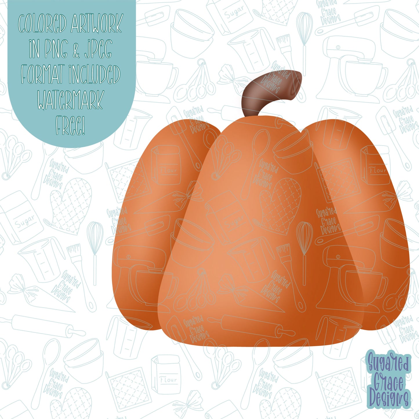 Fall Pumpkin Cookie cutter stl files for 3d printing with matching printable png images for Eddie edible printers