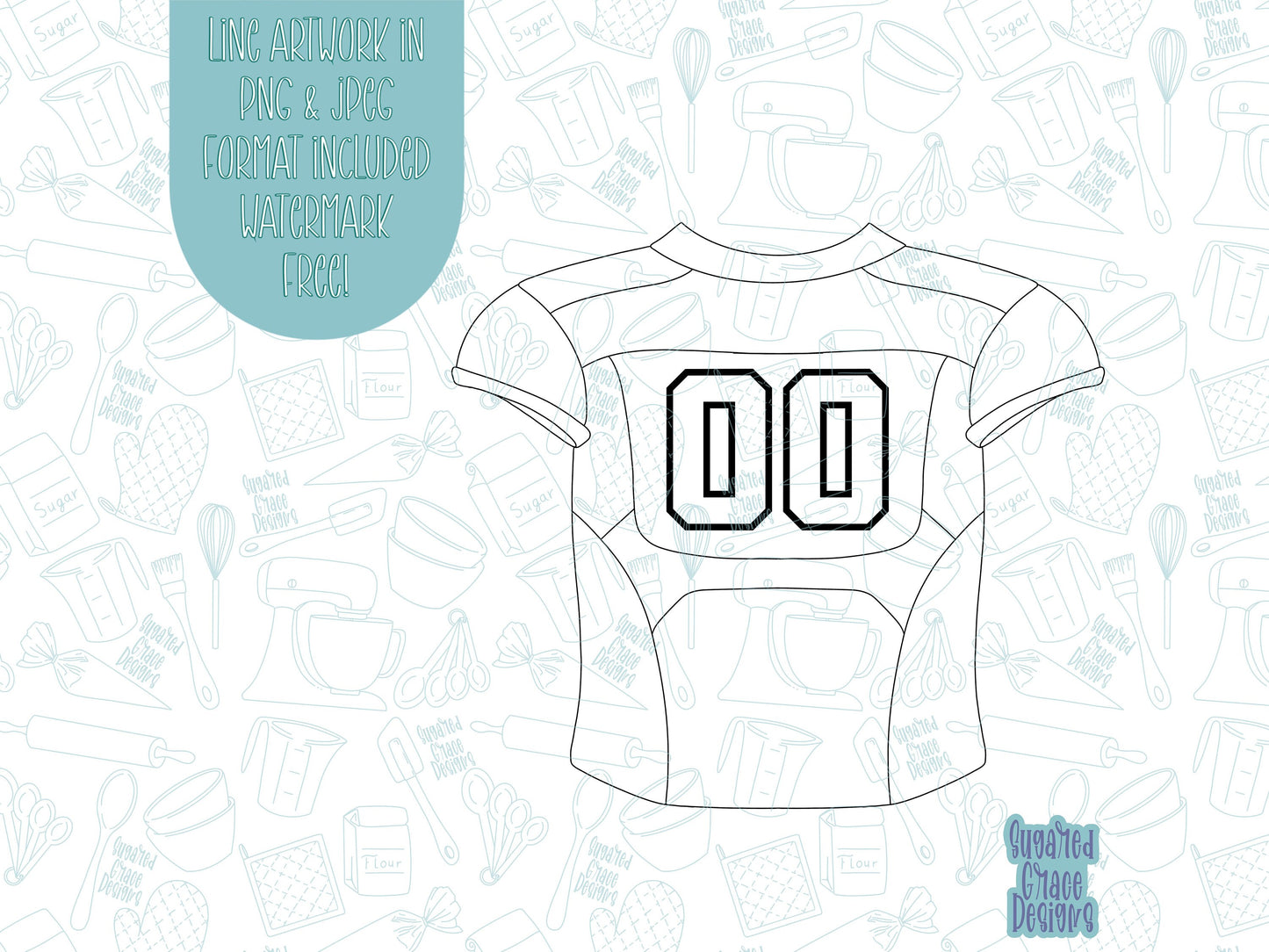 Football Jersey Cookie cutter stl files for 3d printing with matching printable png images for Eddie edible printers