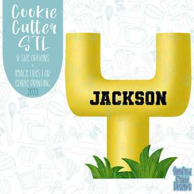 Goal post Cookie cutter stl files for 3d printing with matching printable png images for Eddie edible printers