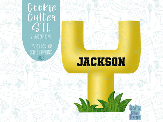 Goal post Cookie cutter stl files for 3d printing with matching printable png images for Eddie edible printers